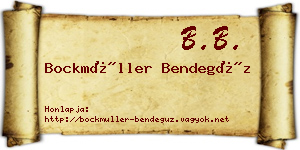 Bockmüller Bendegúz névjegykártya